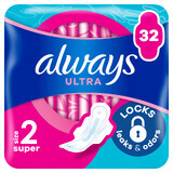 Always Ultra, Damenbinden mit Flügeln, Größe 2, Super, 32 Stück