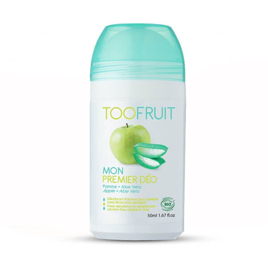 Toofruit, antibakterielles Deodorant in einer Kugel für Kinder, Apfel und Aloe Vera, 50 ml