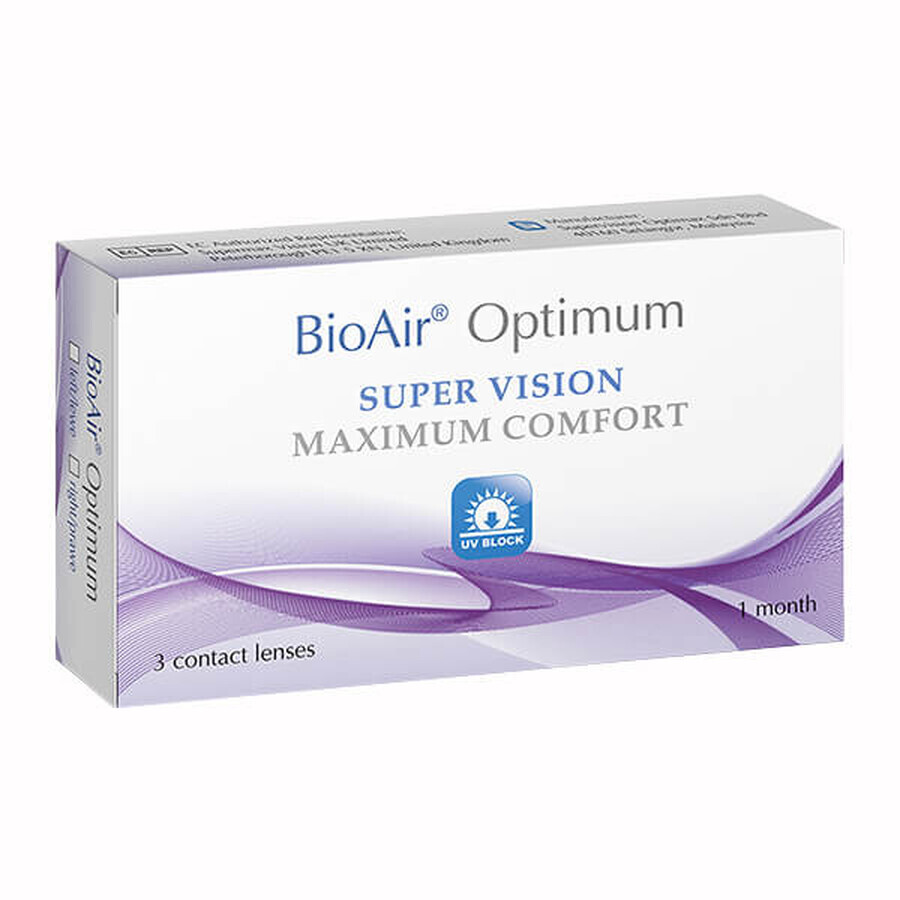 BioAir Optimum, Kontaktlinsen, 30 Tage, -1,50, 3 Stück.