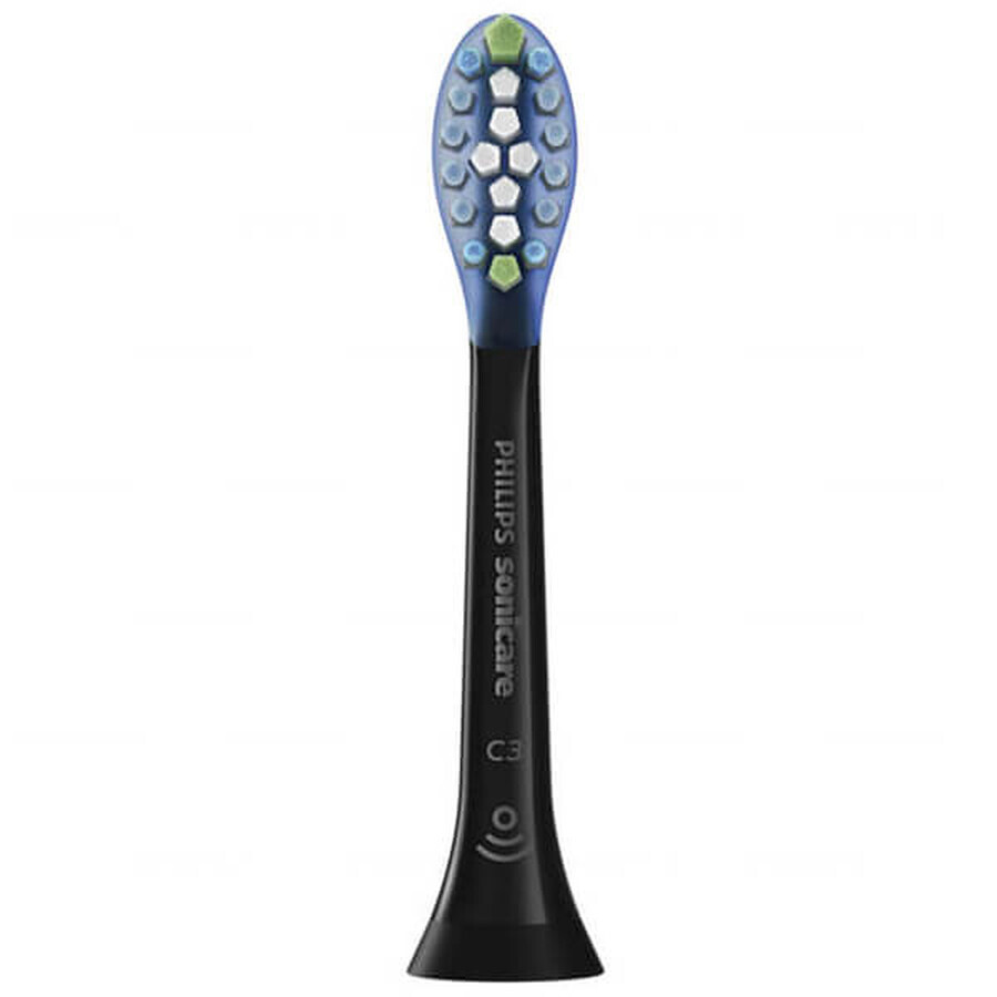 Philips, vârfuri de schimb pentru periuța de dinți sonică Sonicare C3 Premium Plaque Defence, HX9044/33, negru, 4 bucăți