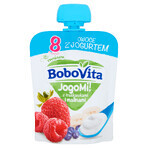 BoboVita JogoMi! Obst mit Joghurt in der Tube, Erdbeeren, Himbeeren, 80 g