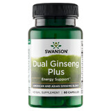 Swanson Dual Ginseng Plus, 60 capsules