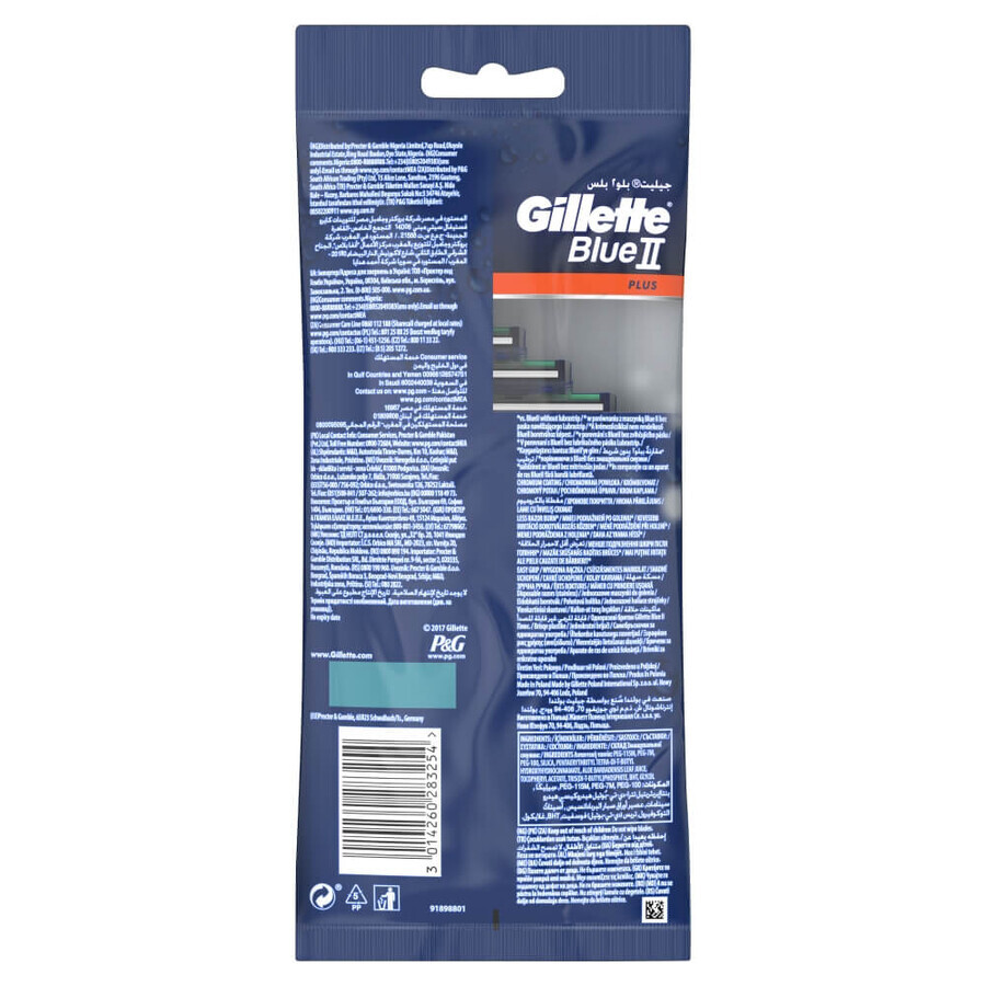 Gillette Blue II Plus, Einwegrasierer, 5 Stück