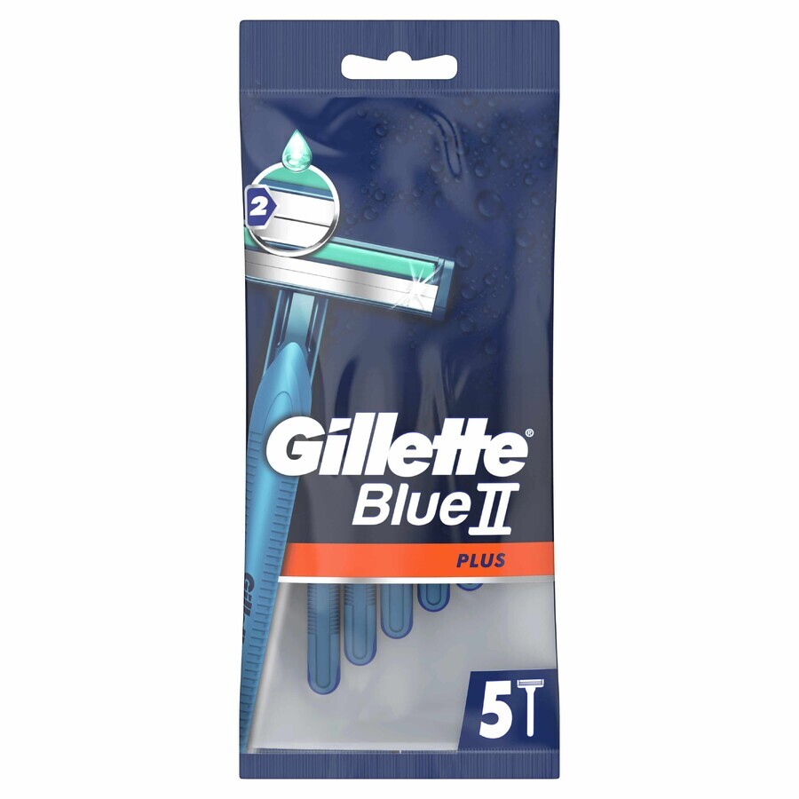 Gillette Blue II Plus, Einwegrasierer, 5 Stück