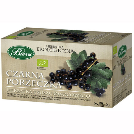 Bi Fix, coacăze negre, ceai de fructe organic, 25 pliculețe