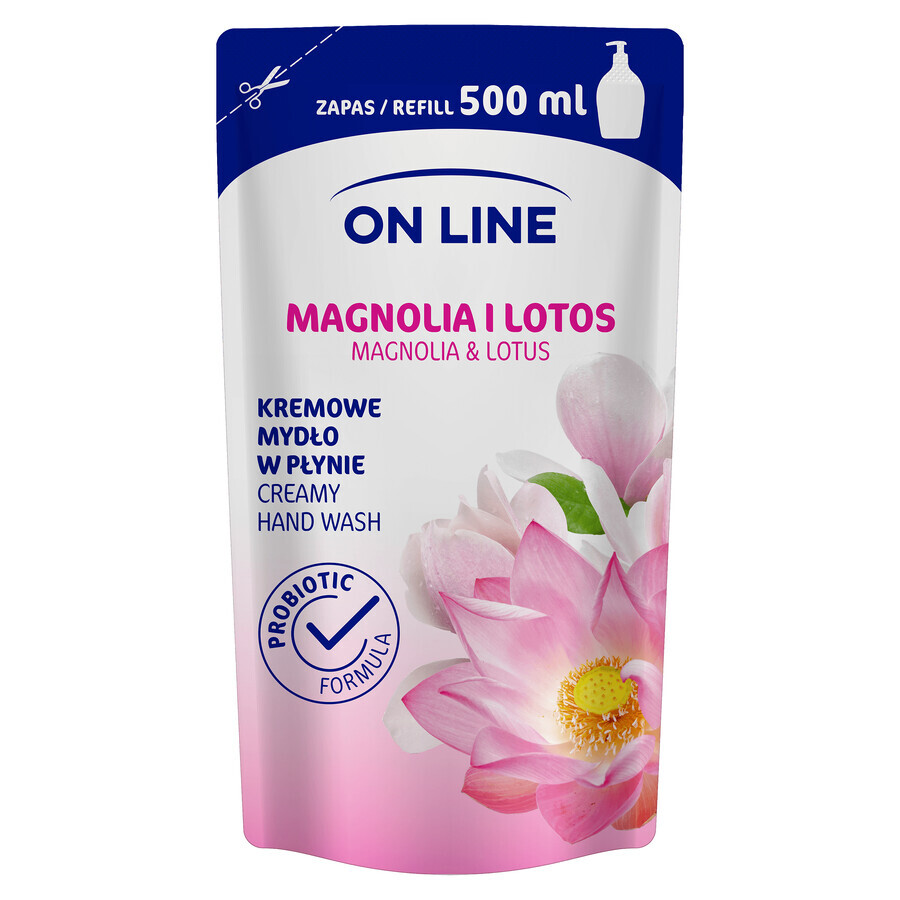 On Line, flüssige Cremeseife, Magnolie und Lotus, Brühe, 500 ml