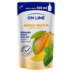 On Line, flüssige Cremeseife, Mango und Basilikum, Brühe, 500 ml