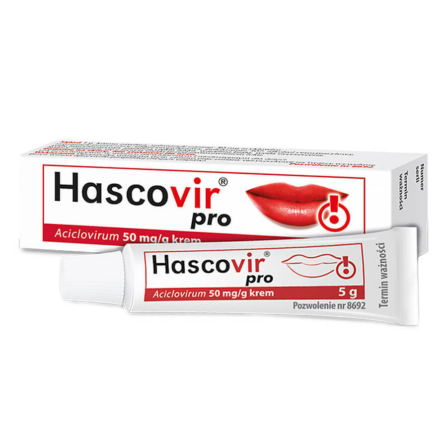 Hascovir Pro 50 mg/g, Creme, 5 g