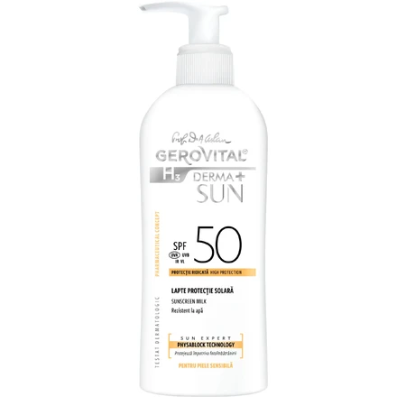 Gerovital H3 Derma+ Sonnenschutzmilch LSF 50, 150 ml, Farmec