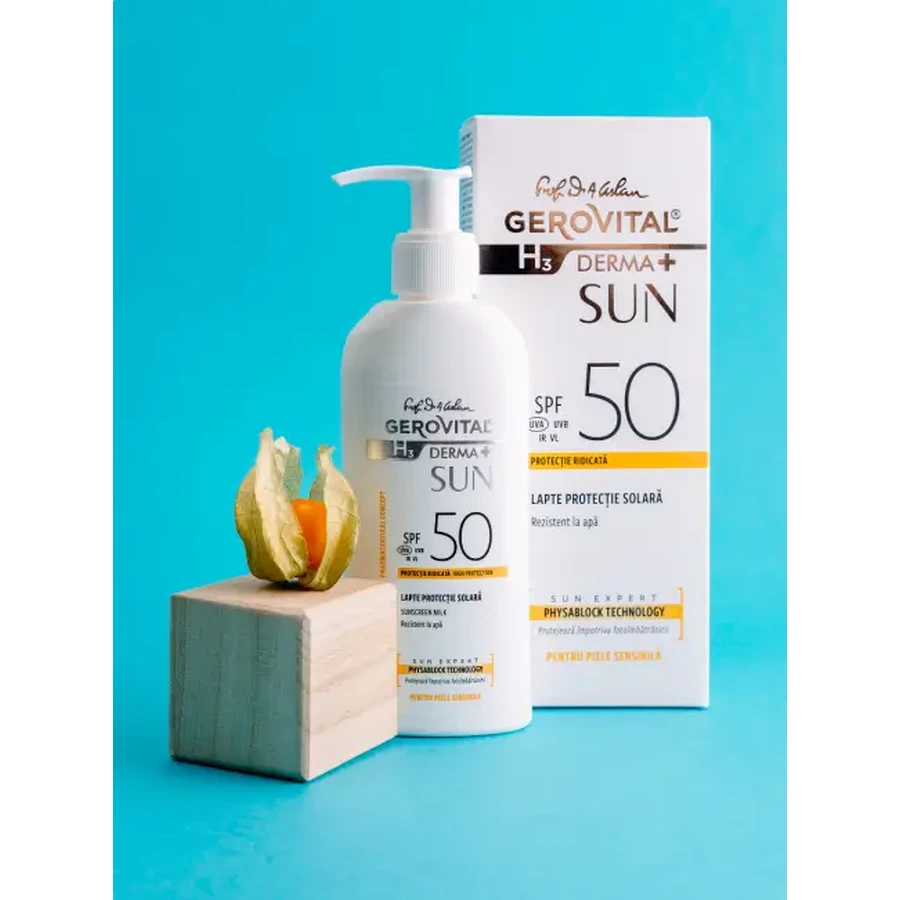 Gerovital H3 Derma+ Sonnenschutzmilch LSF 50, 150 ml, Farmec