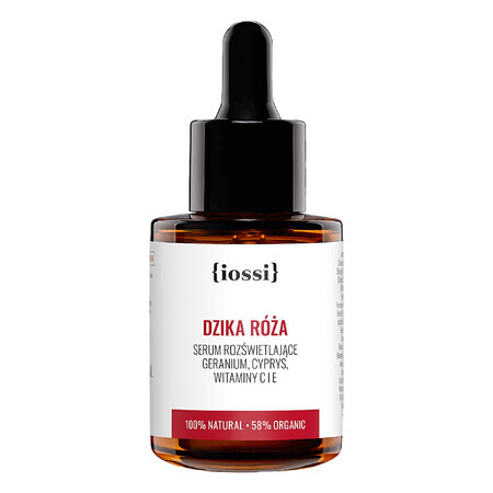 Iossi Wild Rose, ser iluminator, geranium, cypress, vitaminele C și E, 30 ml