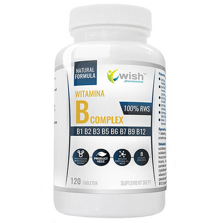 Wish, Complex de vitamina B, 120 comprimate