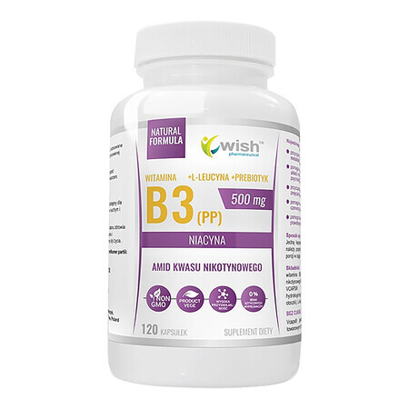 Wish Vitamina B3 500 mg, niacina 120 capsule