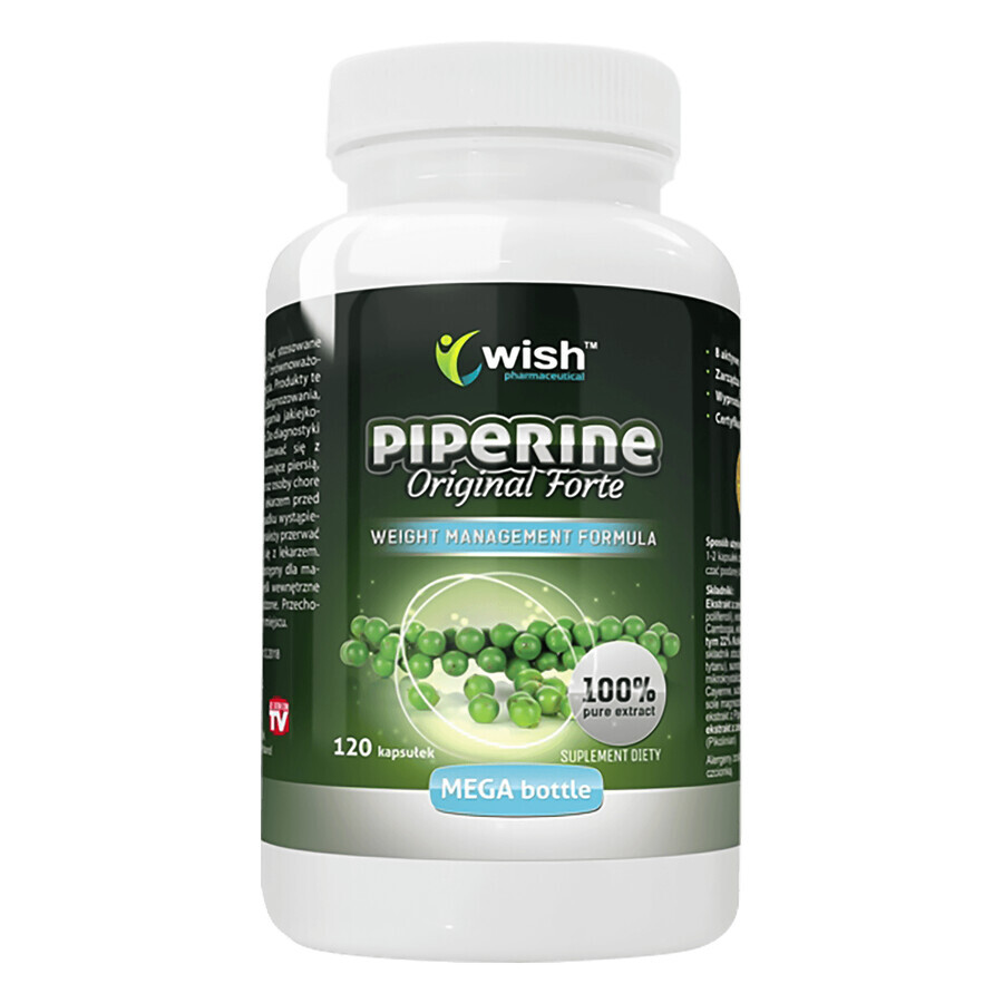 Wish Piperine Original Forte, 120 Kapseln