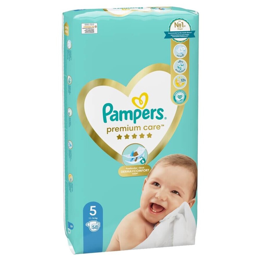 Pampers Premium Care, Windeln, Größe 5, Maxi, 11-16 kg, 58 Stück