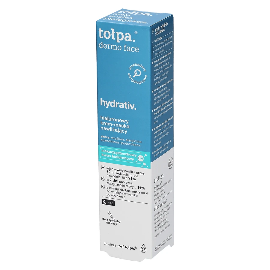 Tolpa Dermo Face, Hydrativ, relaxing moisturizing cream-mask for face, neck and décolleté, night, 40 ml