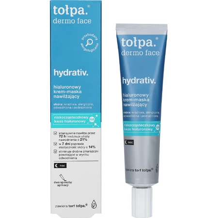 Tolpa Dermo Face, Hydrativ, relaxing moisturizing cream-mask for face, neck and décolleté, night, 40 ml
