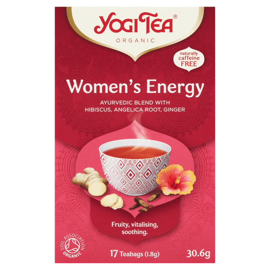 Yogi Tea Women's Energy, thé énergétique pour femmes, BIO, 1.8 g x 17 sachets