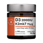 Aura Herbals D3 2000 UI K2MK7 75 µg + zinco + selenio, 90 compresse