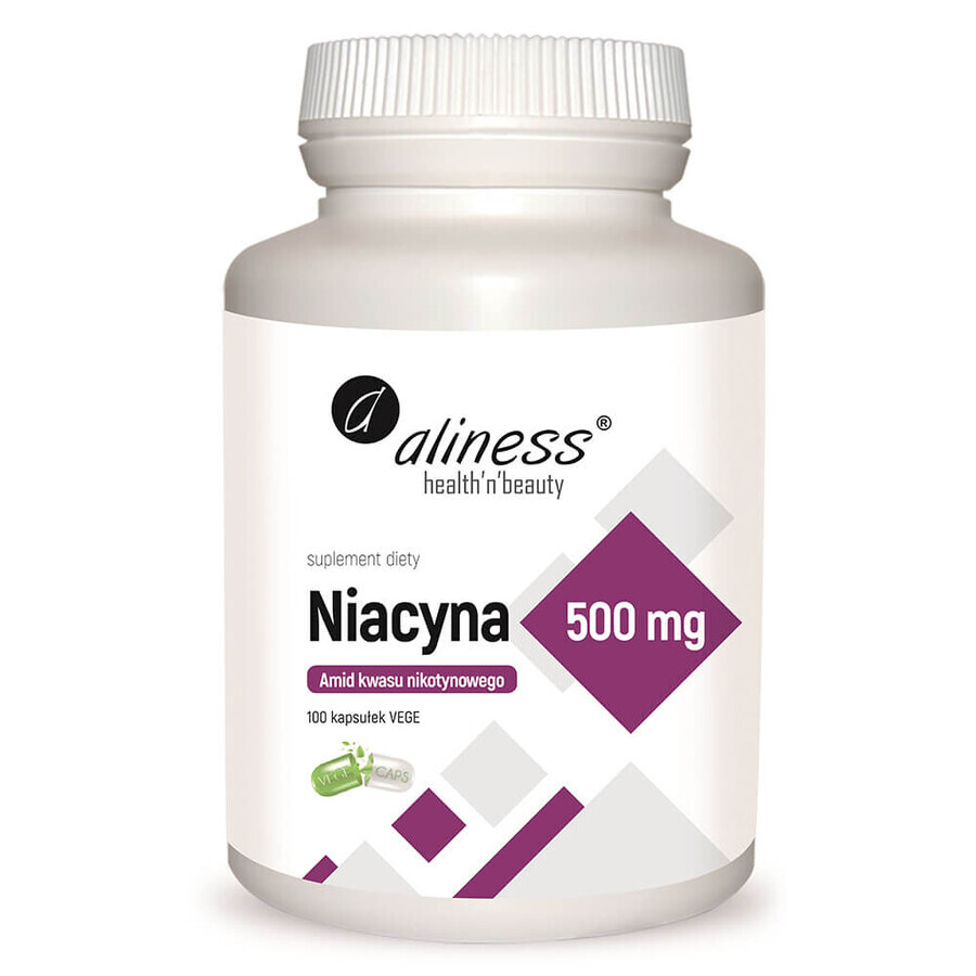 Aliness Niacine 500 mg, nicotinezuuramide, 100 plantaardige capsules