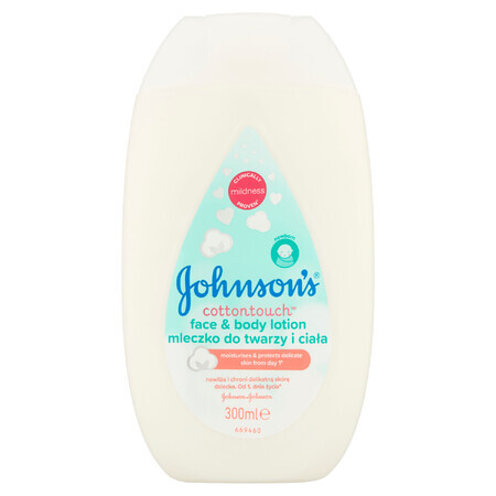 Johnson's baby, Cotton touch, Gesichts- und Körpermilch für Babys ab dem 1. Tag, 300 ml