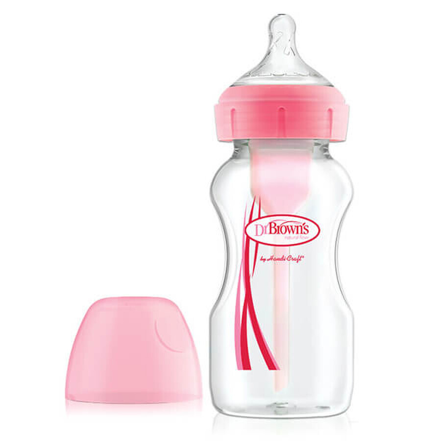 Dr Browns Options+ Anti-Colic Wide Neck Bottle with Teat Pink 270ml