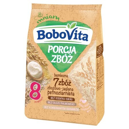 BoboVita Porcja Zbóż porridge 7 cereals, Getreide-Ei-Brei, ohne Milch, ohne Zuckerzusatz, nach 8 Monaten, 170 g