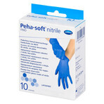 Peha-soft nitrilo fino, guantes de nitrilo, no esterilizados, sin polvo, azul, talla M, 10 unidades