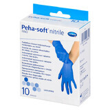 Peha-soft nitrile fino, nitrile gloves, non-sterile, powder-free, blue, size L, 10 pieces