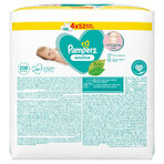 Pampers Sensitive, șervețele umede, 4 x 52 buc