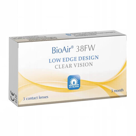 BioAir 38FW, contactlenzen, kwart, -1,75, 3 st.