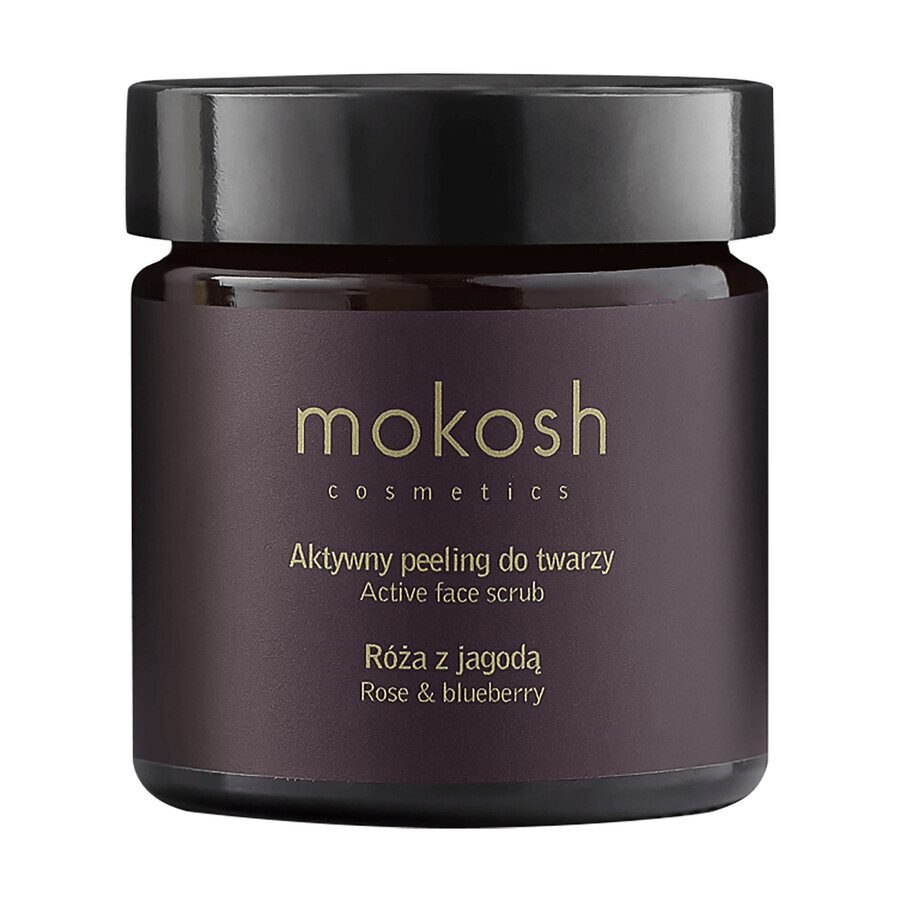 Mokosh, facial scrub, rose and blueberry, 60 ml