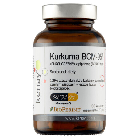 Kenay Kurkuma BCM-95 mit Piperin, 60 Kapseln