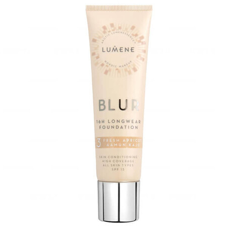 Lumene Blur, Smoothing Foundation, nr. 3 Fresh Apricot, 30 ml