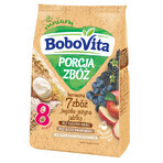 BoboVita Porcja Zbóż Porridge 7 Cerealien, Heidelbeere, Brombeere, Apfel, milchfrei, ohne Zuckerzusatz, nach 8 Monaten, 170 g