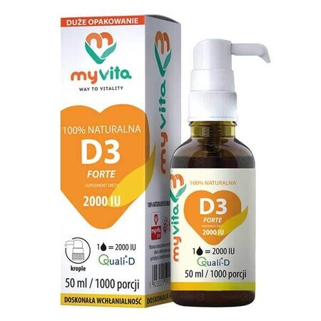 MyVita Natural D3 Forte, Vitamin D 2000 IU, Tropfen, 50 ml