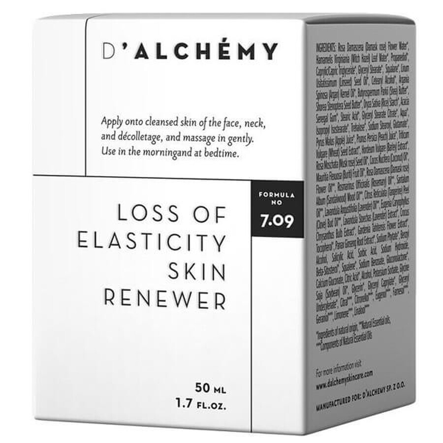 D'Alchemy, cremă anti-îmbătrânire pentru piele uscată și sensibilă, 50 ml