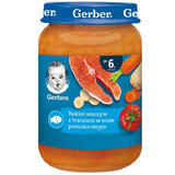 Gerber Dinner, Gemüsebouquet mit Lachs in Tomatensauce, nach 6 Monaten, 190 g