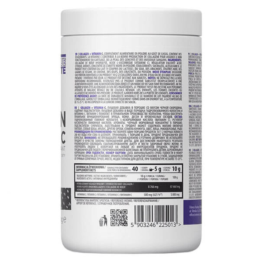 OstroVit, Kollagen + Vitamin C, schwarze Johannisbeere, 400 g