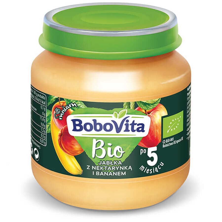 BoboVita Bio Dessert, Apfel-Nektarine und Banane nach 5 Monaten, 125 g