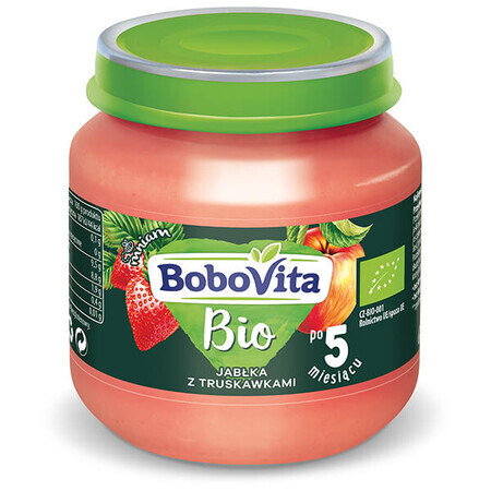 BoboVita Bio-Dessert, Apfel und Erdbeere nach 5 Monaten, 125 g