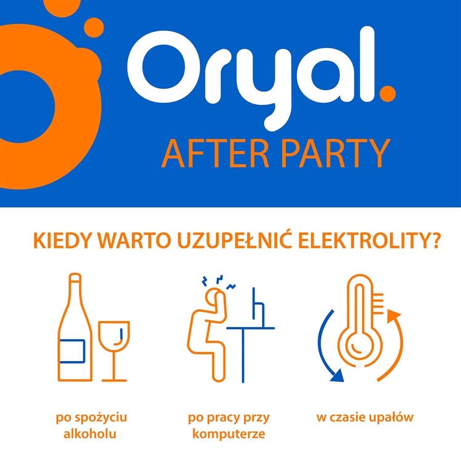 Oryal After Party, Orangengeschmack, 18 Brausetabletten