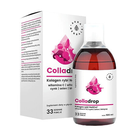 Aura Herbals, Colladrop NatiCol Fish collagen + vitamin C, 500 ml