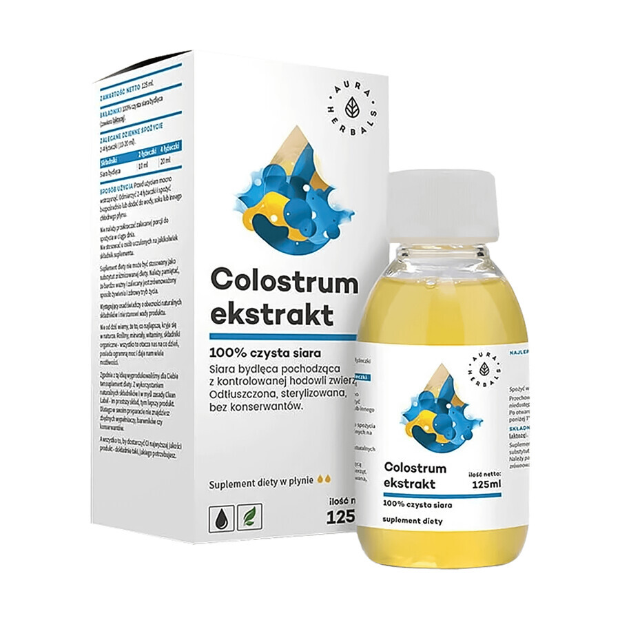 Aura Herbals, 100% colostrum extract, pure bovine colostrum, 125 ml