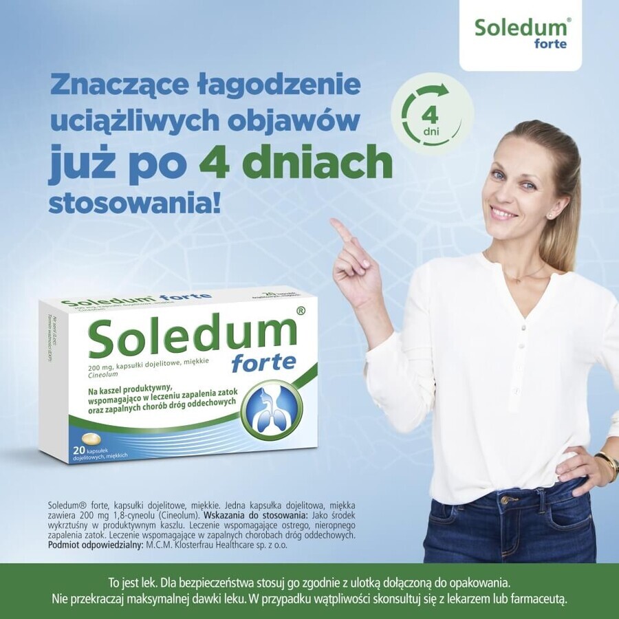 Soledum forte 200 mg, 20 magensaftresistente Kapseln