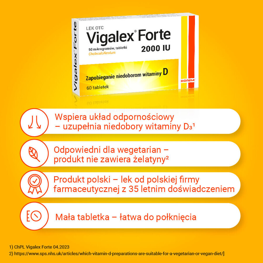 Vigalex Forte 2000 IU, 60 tablets