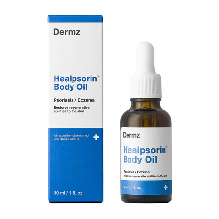 Healpsorin, olio di canapa per il corpo e il viso per la psoriasi e la dermatite atopica, 30 ml