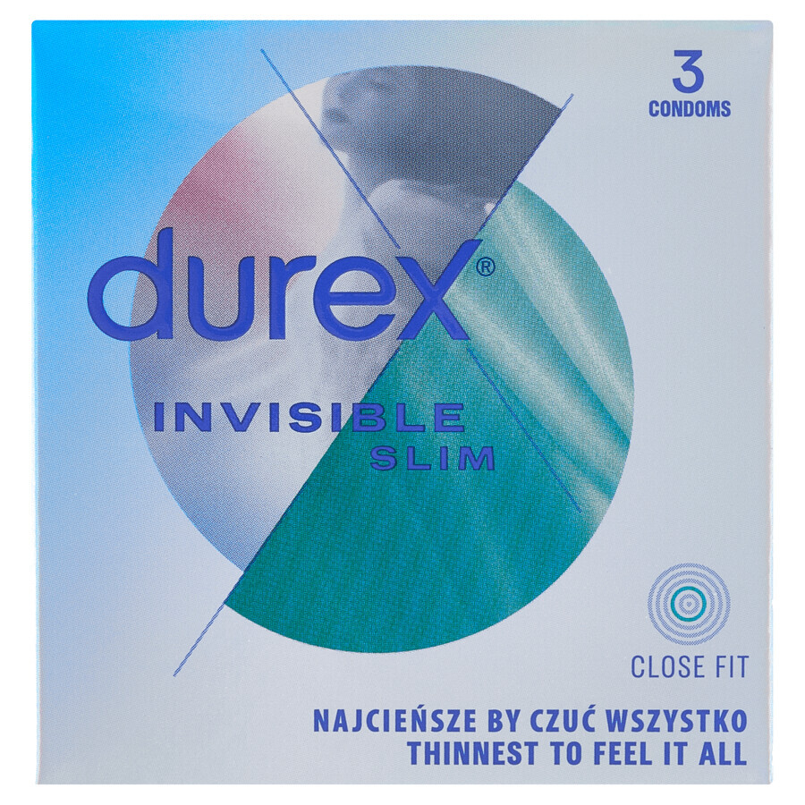 Durex Invisible Close Fit, passende Kondome, 3 Stück