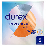 Durex Invisible XL, extradünne, erweiterte Kondome, 3 Stück