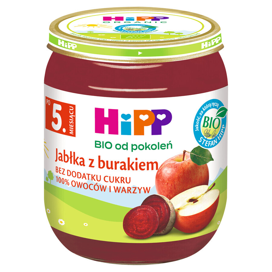 Farfurie HiPP Bio, măr și sfeclă roșie, după 5 luni, 125 g